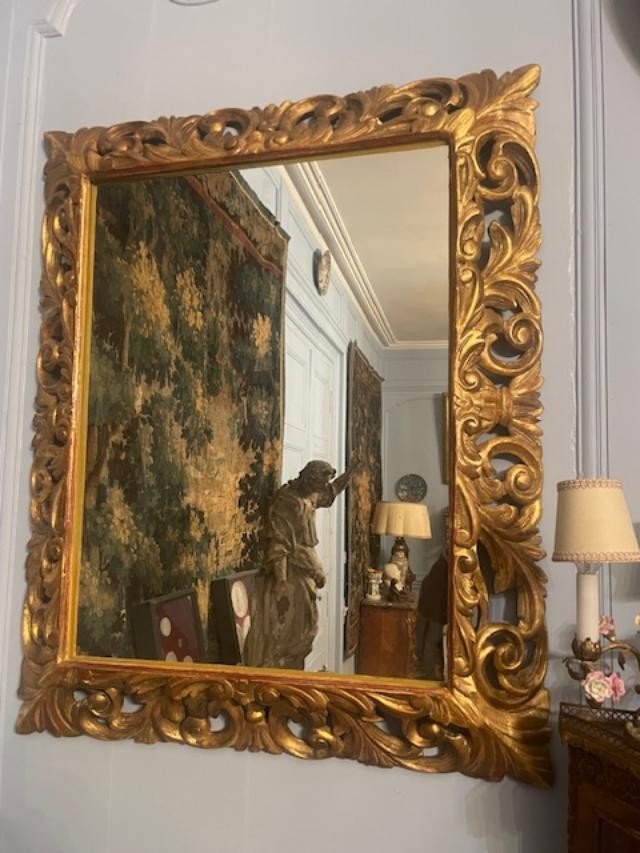  Miroir Italien en bois doré d'époque 19 ème-photo-8