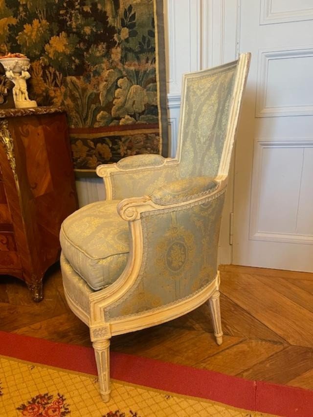 Salon d'époque Louis XVI en bois laqué , 18 ème siècle-photo-3