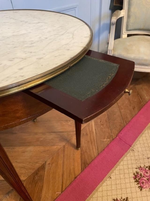 Table bouillotte en acajou de style Louis XVI-photo-1