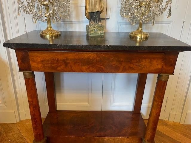 Elegant Mahogany Console From The Empire Period-photo-3