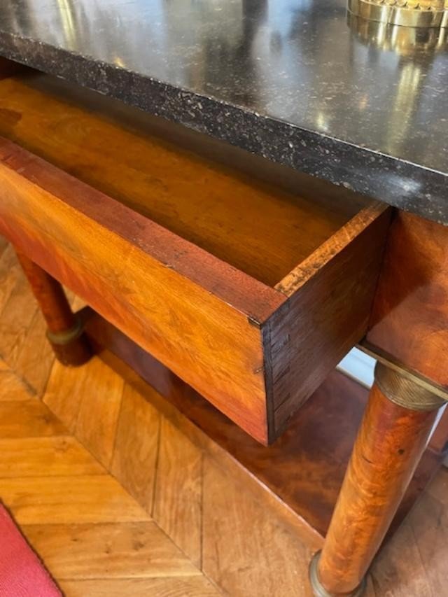 Elegant Mahogany Console From The Empire Period-photo-4