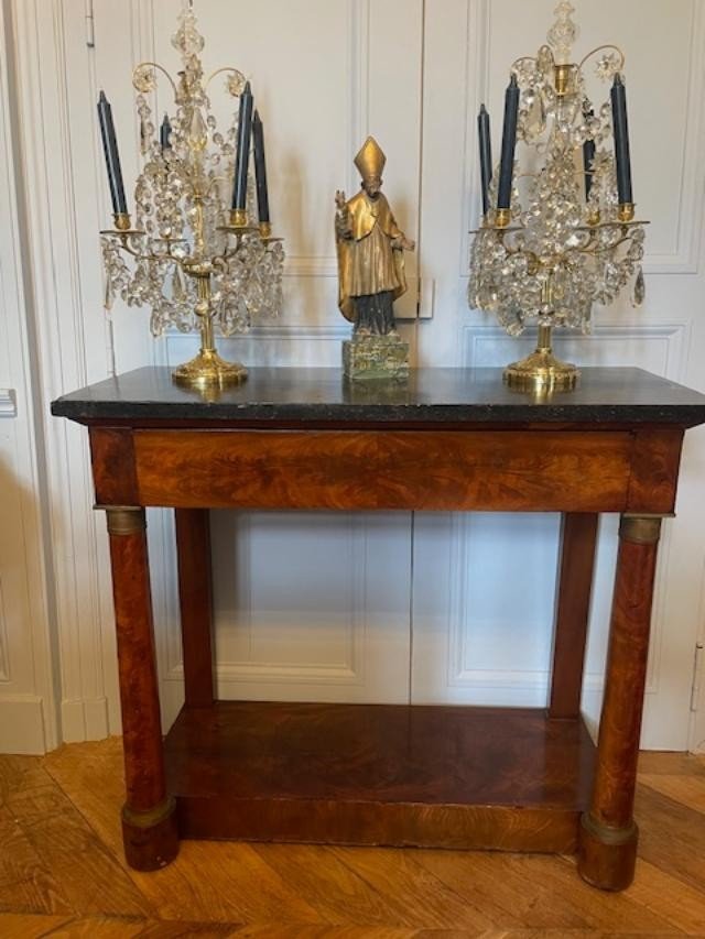 Elegant Mahogany Console From The Empire Period