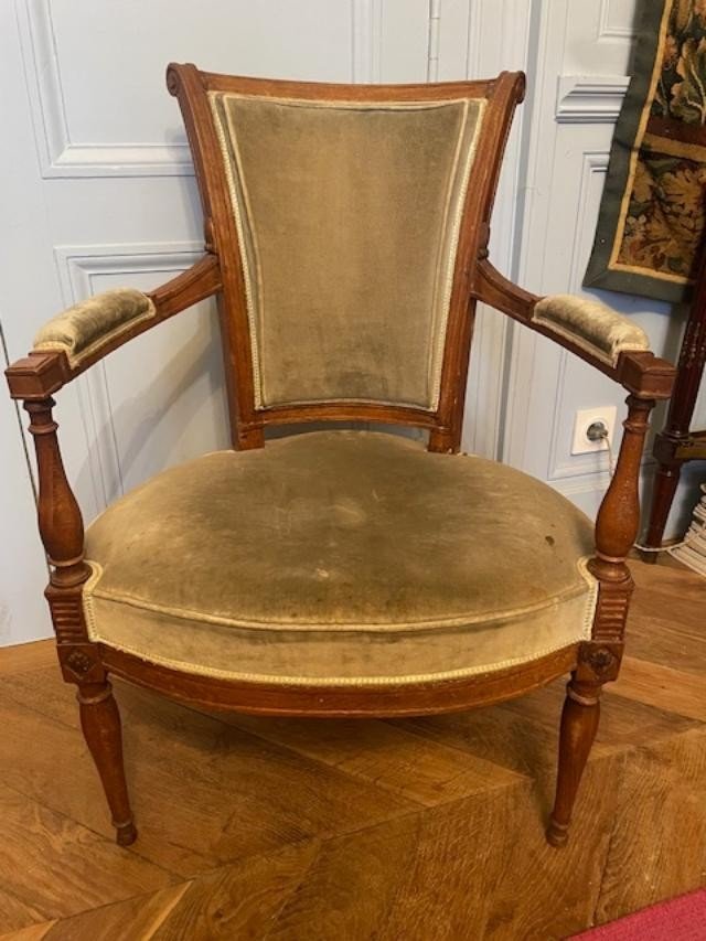 Set Of Four Directoire Period Armchairs, Late 18th Century -photo-3