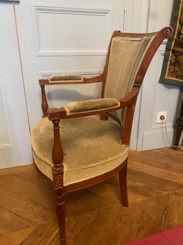 Set Of Four Directoire Period Armchairs, Late 18th Century -photo-4