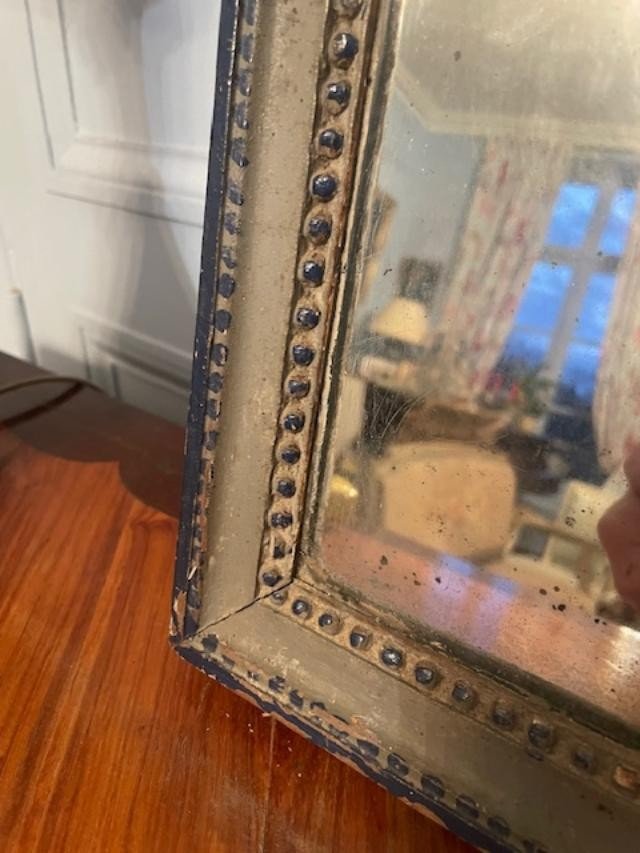 Louis XVI Period Mirror In Painted Wood-photo-2