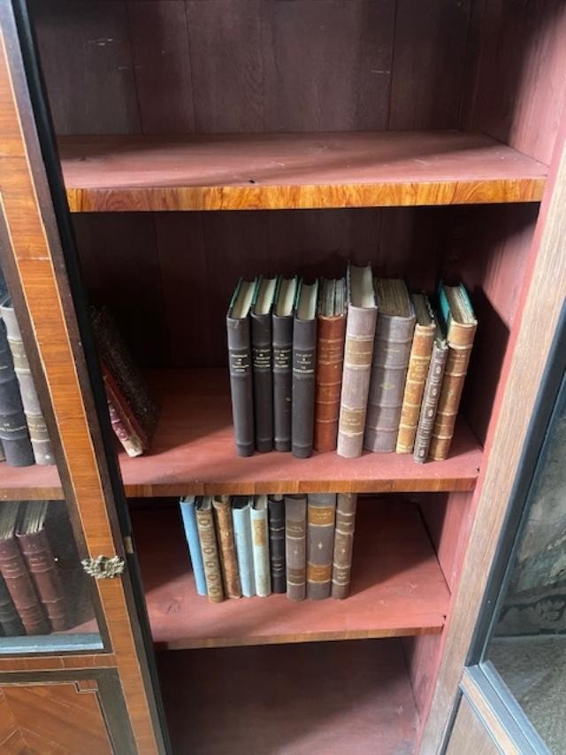 Petite bibliothèque / vitrine en marqueterie en partie d'époque Louis XVI-photo-4