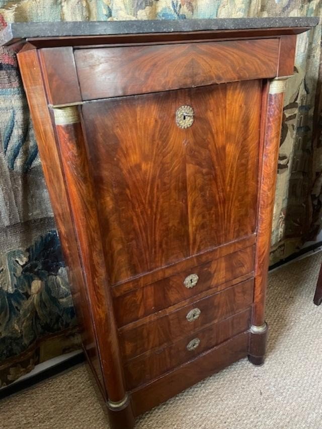 Small Mahogany Secretary From The Empire Period-photo-2