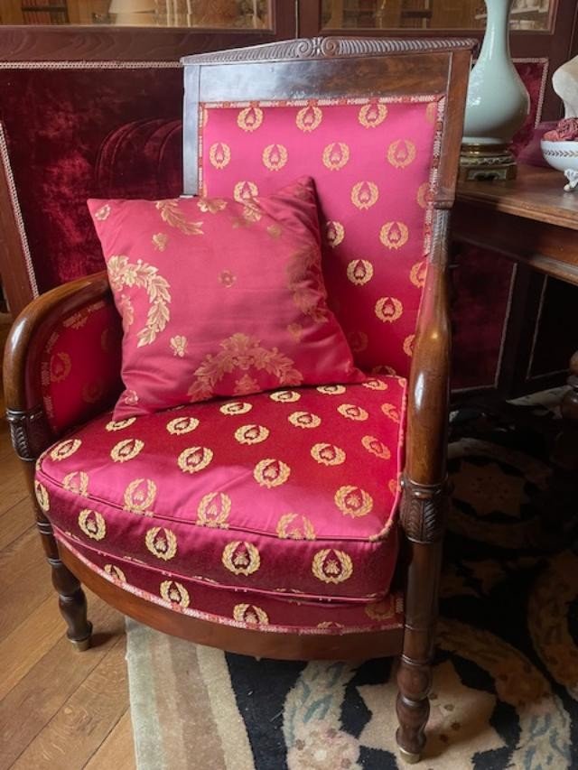 Empire Period Mahogany Armchair With Cushion