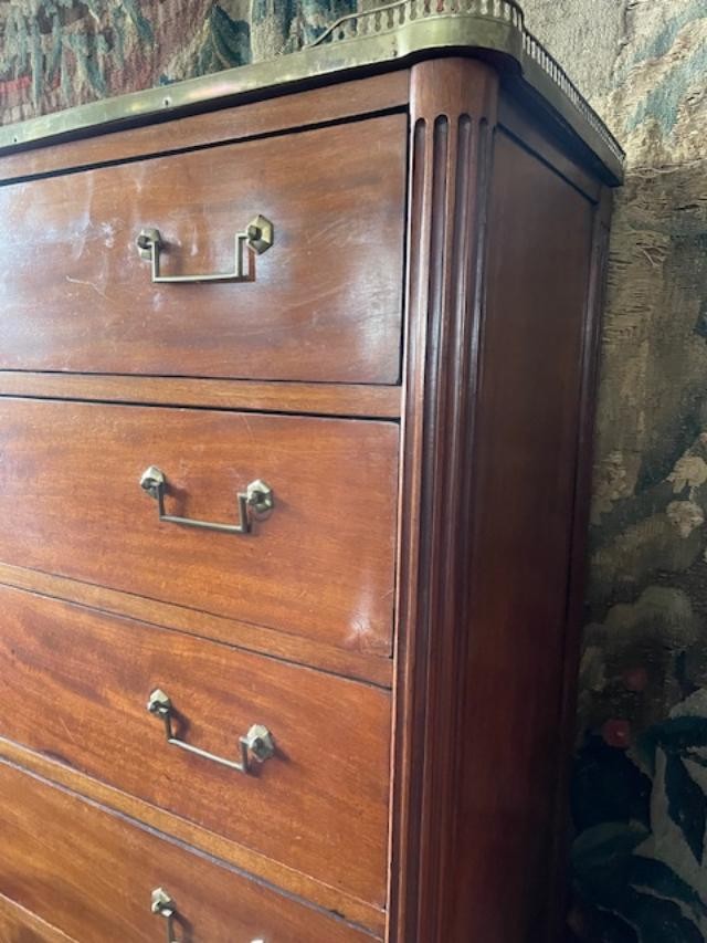 Louis XVI Period Blond Mahogany Chest Of Drawers-photo-4