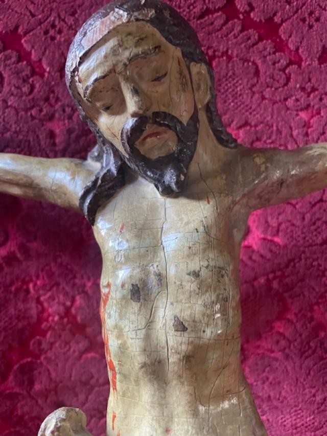 18th Century Polychrome Wooden Christ-photo-2