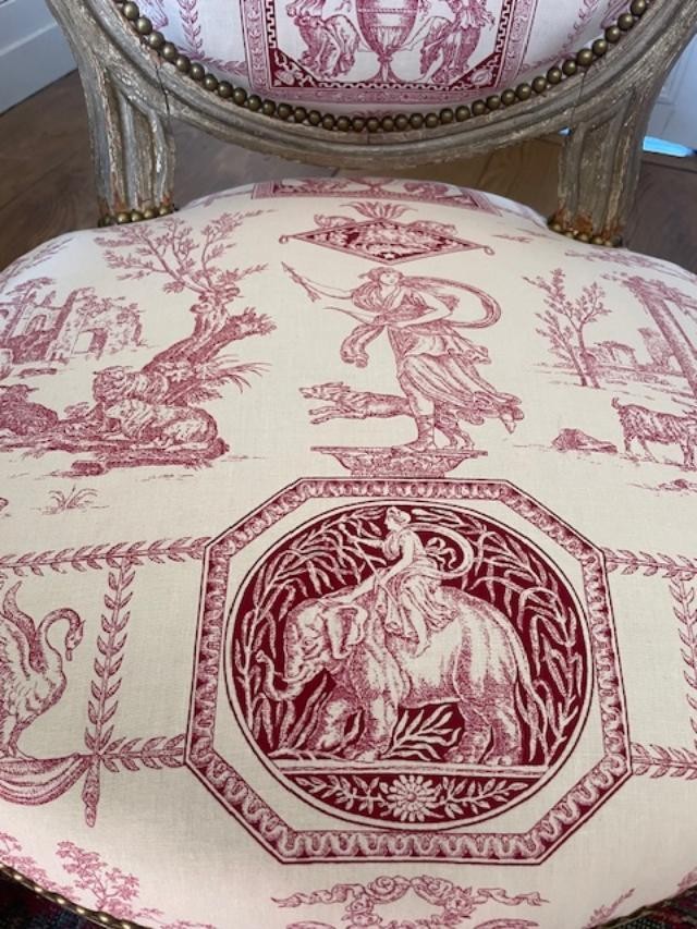 Large paire de fauteuils en médaillon d'époque Louis XVI-photo-6