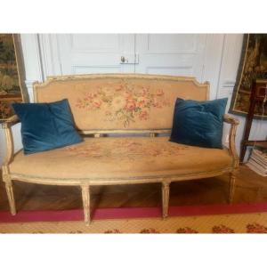 Louis XVI Period Lacquered Wood Sofa