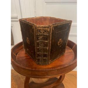 Wastepaper Basket With 18th Century Book Bindings