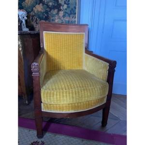 Empire Period Mahogany Cushioned Armchair