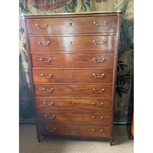 Louis XVI Period Blond Mahogany Chest Of Drawers