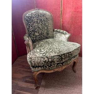 Bergere In Gilded Wood, Louis XV Style