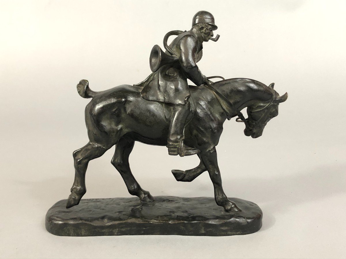 Gaston d'Illiers, The Huntsman At The Trot, Bronze, Hunting, Hunting.-photo-3