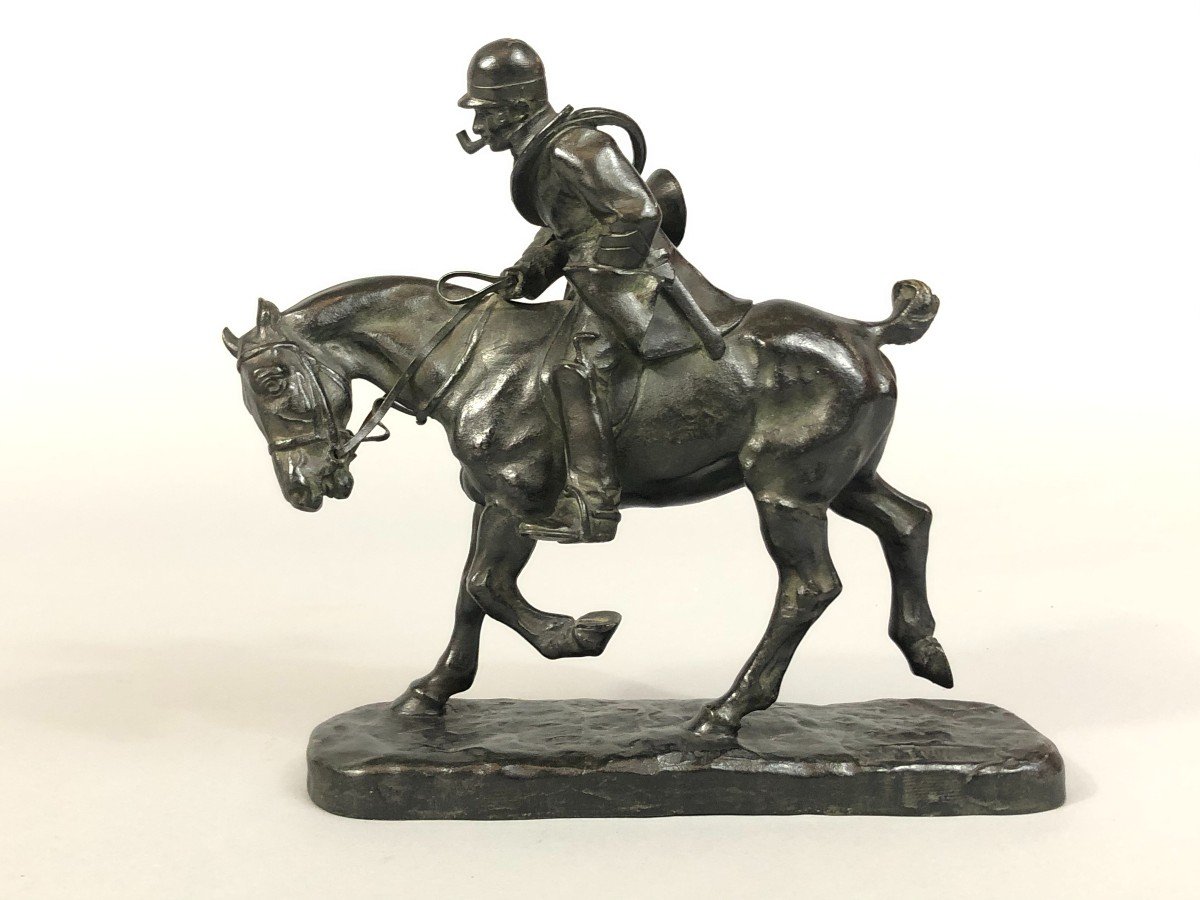 Gaston d'Illiers, The Huntsman At The Trot, Bronze, Hunting, Hunting.