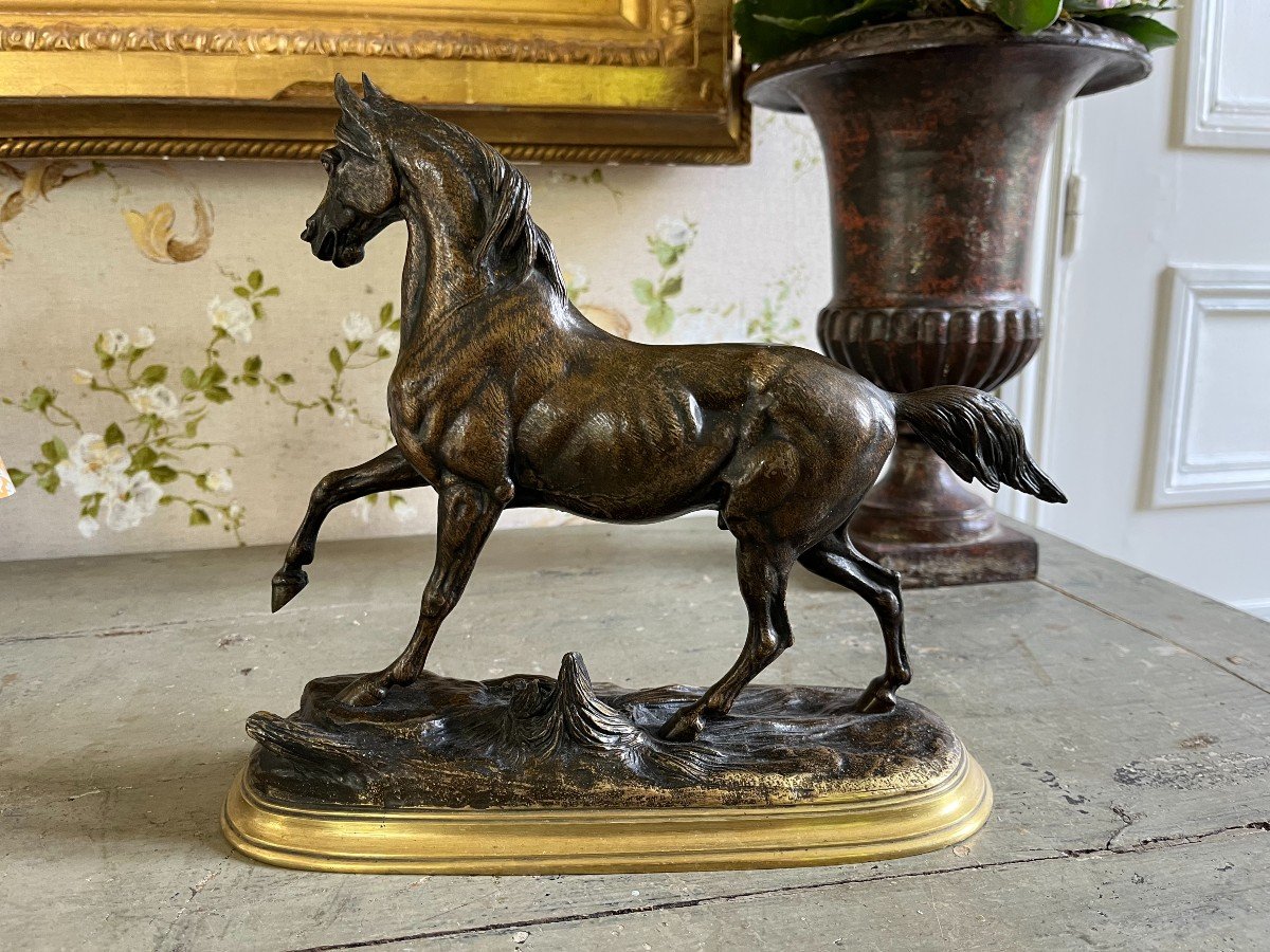 Bronze Animalier, Cheval Antérieur Levé, Edouard DELABRIERRE-photo-4