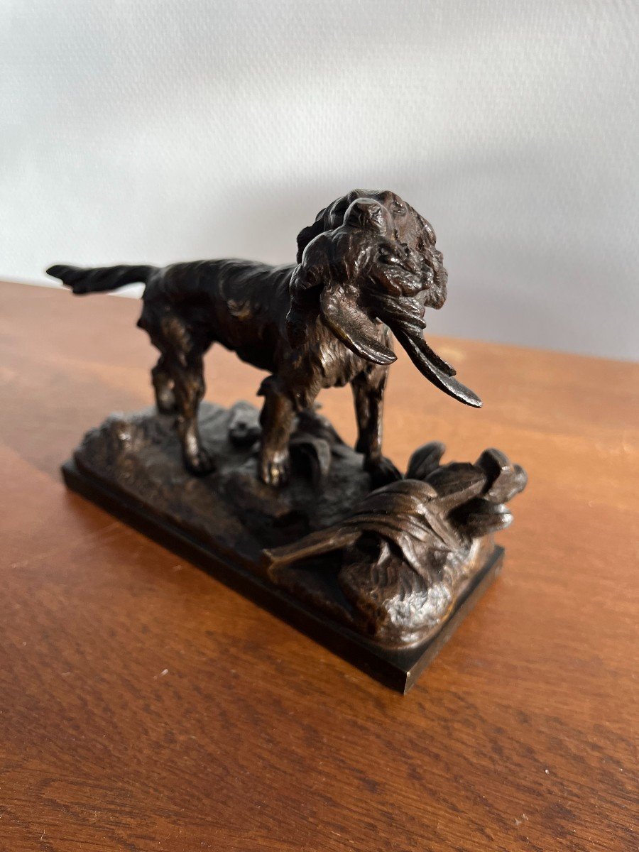 Bronze Animalier, Chien De Chasse, Prosper Lecourtier-photo-2