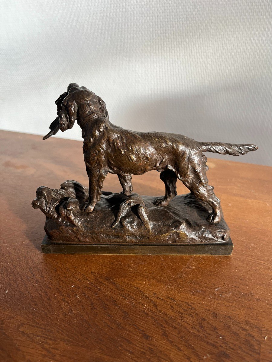 Bronze Animalier, Chien De Chasse, Prosper Lecourtier-photo-3