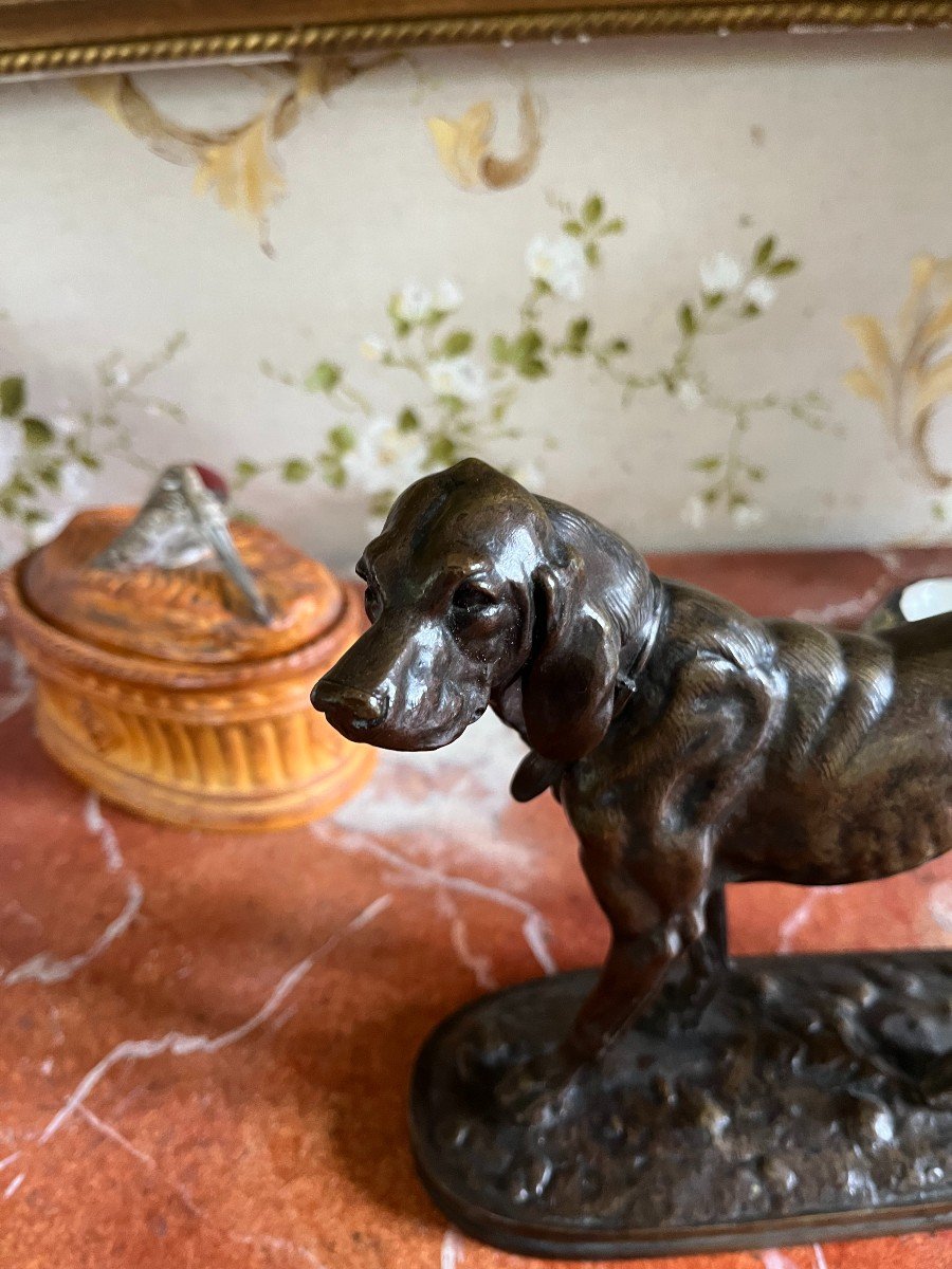 Animal Bronze, Hunting Dog, Alfred Barye-photo-3