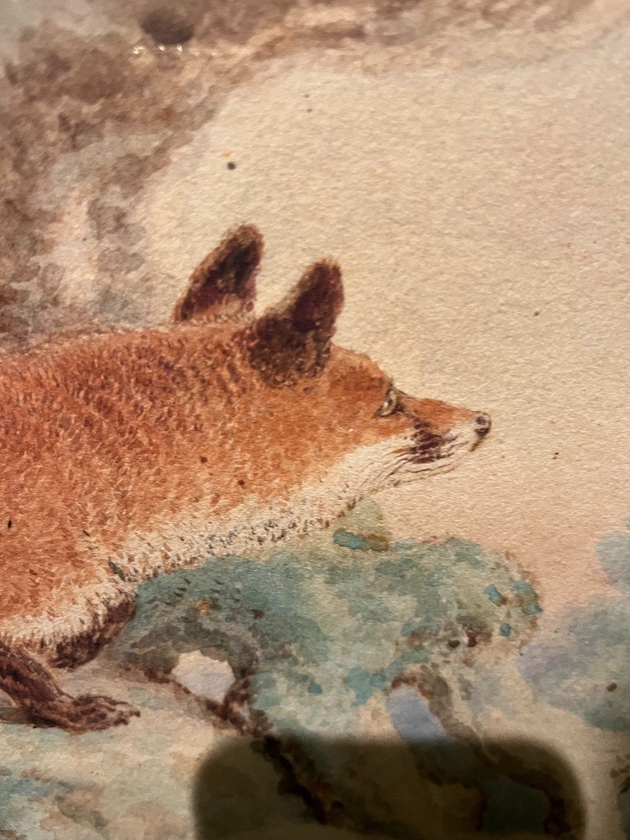 Henrich Leutemann: Le Renard Aux Aguets -photo-3