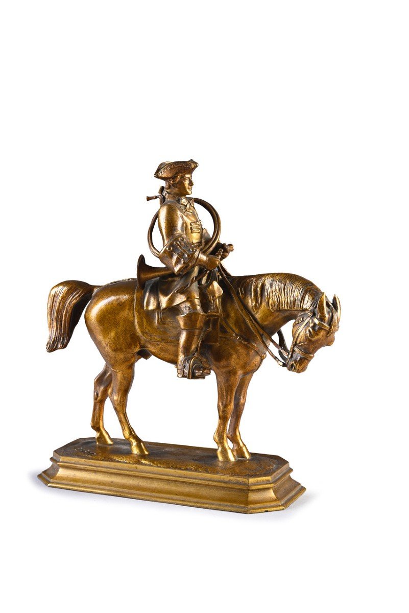 Antoine Louis Barye, Le Veneur Louis XV, Venerie, Chasse à Courre, Barbedienne-photo-2