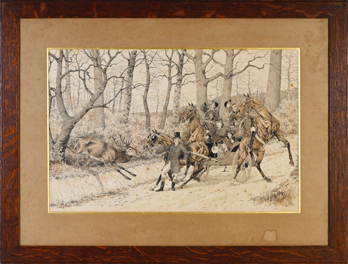 Georges Laroque, Chasse à Courre Humoristique, Vénerie. cerf