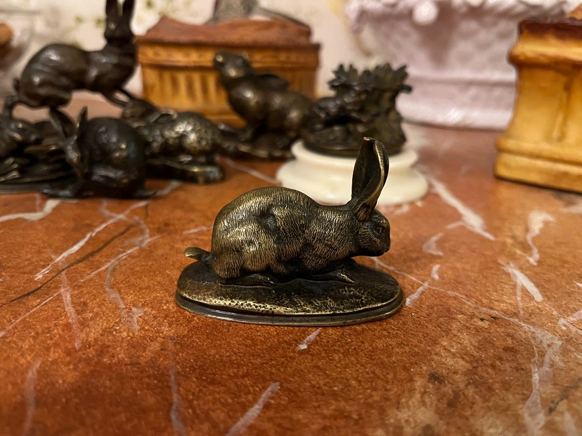 Animal Bronze, Hare In The Taste Of Barye-photo-2