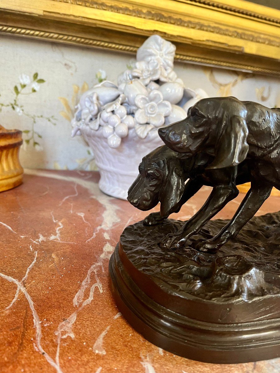 Bronze Animalier, Alfred Dubucand, Chiens De Meute, Ou Chiens Courants, Vénerie, Chasse-photo-3