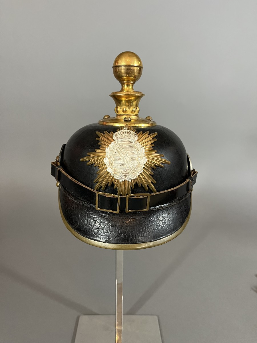 Casque à Pointe De Sous Officier d'Artillerie Saxon