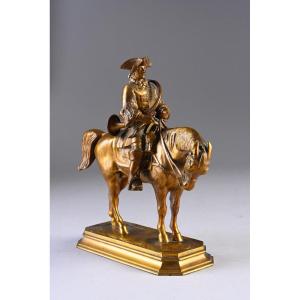 Antoine Louis Barye, The Huntsman Louis XV, Hunting, Fox Hunting, Barbedienne