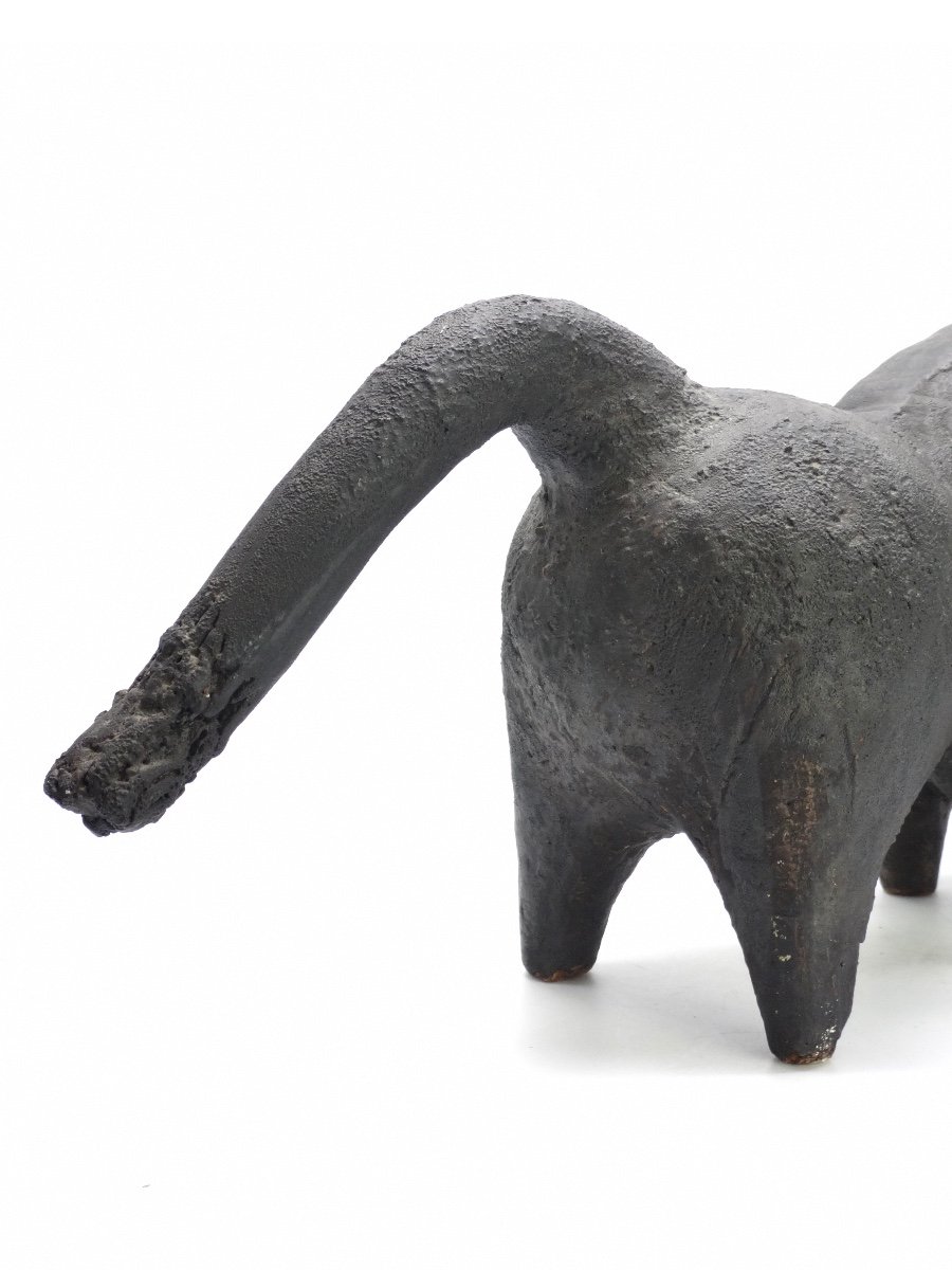 Dominique Pouchain Bull Zoomorphic Sculpture Ceramic 20th-photo-2