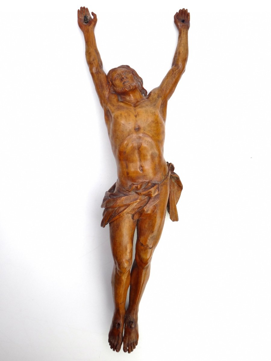 Christ de crucifix en bois de buis sculpté époque XVIIIe