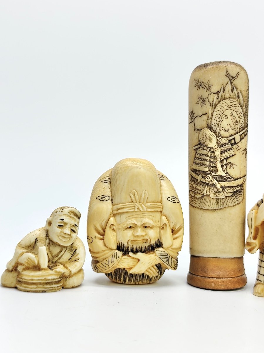 Netsuke And Umbrella Handle Collection 19th Century Japan Meiji Period (1868-1912) -photo-3