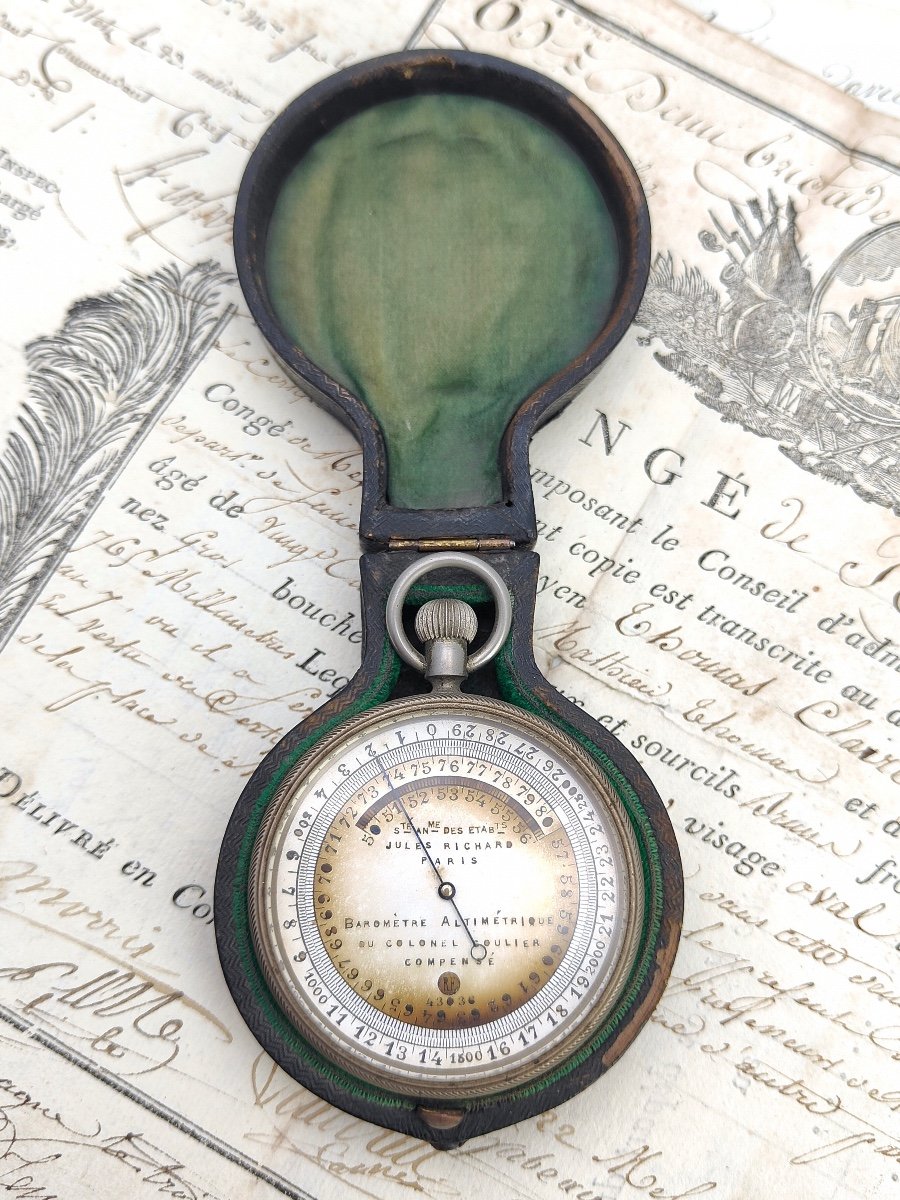 Jules Richard Paris Barometer Altimeter Compensated Of Colonnel Goulié Aviation Type-photo-2