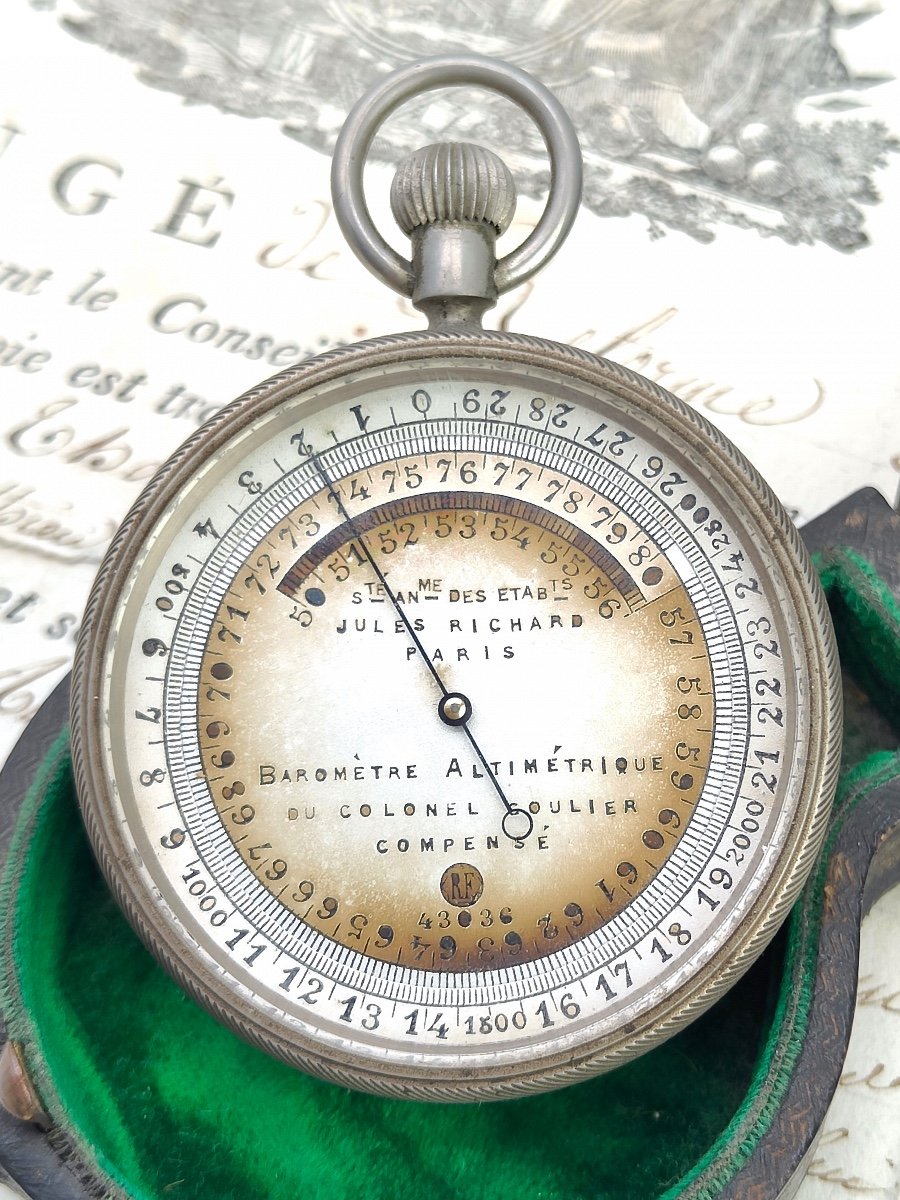 Jules Richard Paris Barometer Altimeter Compensated Of Colonnel Goulié Aviation Type-photo-3