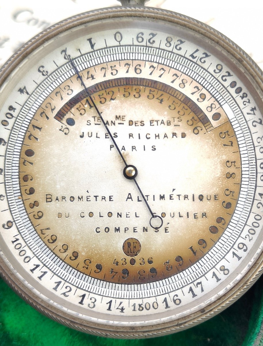 Jules Richard Paris Barometer Altimeter Compensated Of Colonnel Goulié Aviation Type-photo-4