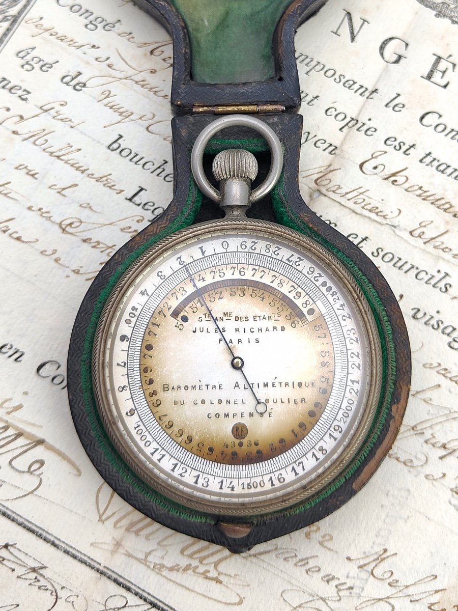 Jules Richard Paris Barometer Altimeter Compensated Of Colonnel Goulié Aviation Type