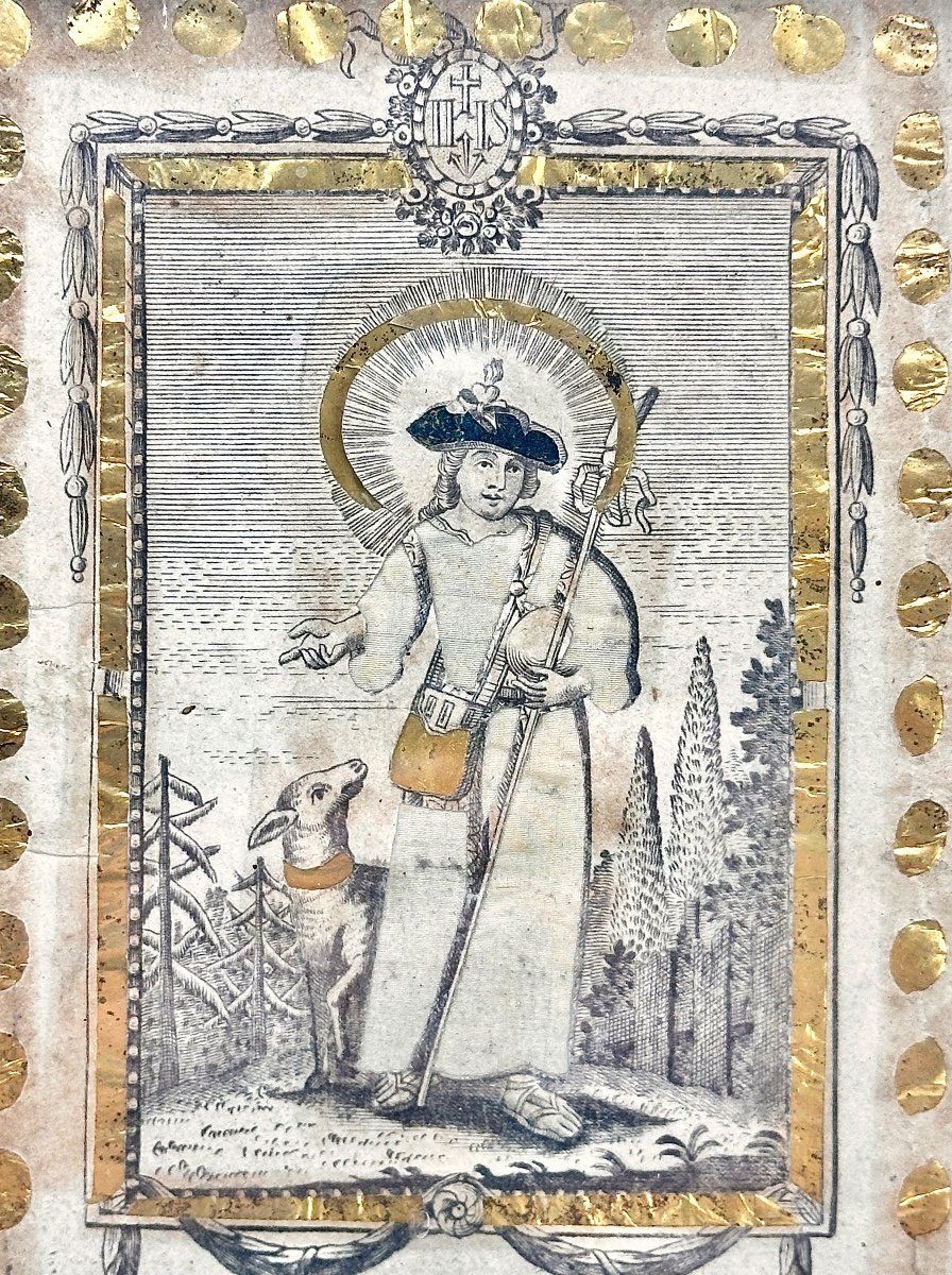 Religious Imagery Of Strasbourg Holy Card 18th Century Period-photo-4