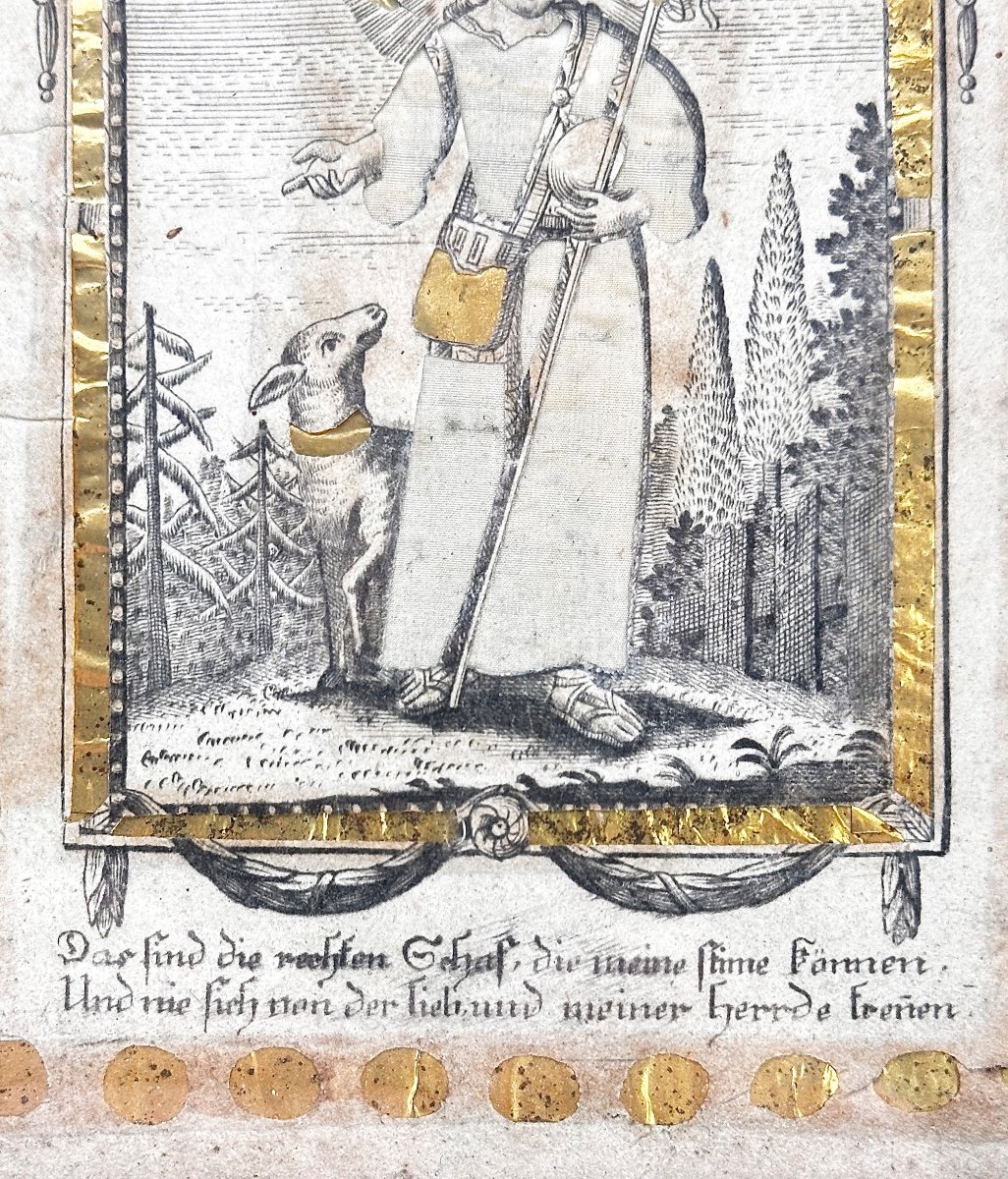 Religious Imagery Of Strasbourg Holy Card 18th Century Period-photo-2