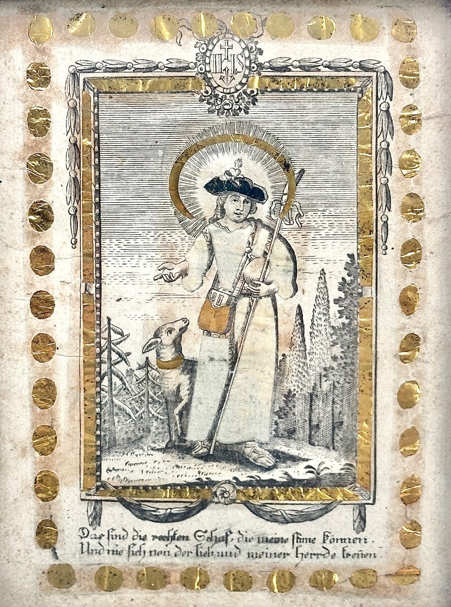 Religious Imagery Of Strasbourg Holy Card 18th Century Period