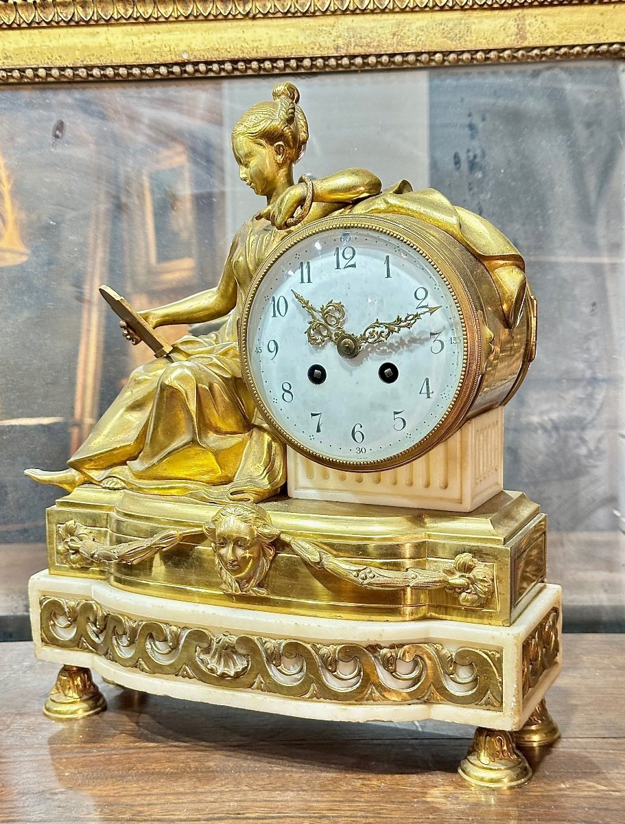 Bronze Clock, XVI Style, XIXth Century-photo-3