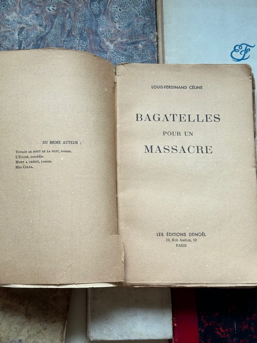 Louis Ferdinand Celine "Bagatelles pour un Massacre" Denoël 1937 ouvrage dédicacé-photo-2