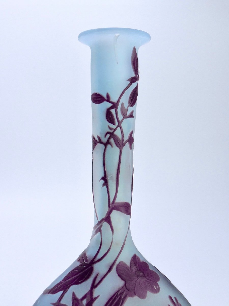 Emile Gallé (1846-1904) Art Nouveau Period Soliflore Vase 1900 -photo-3