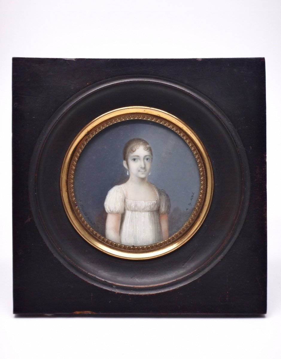 Johann Christian Freund (1788 -1822) Miniature Portrait d'une enfant époque XIXe