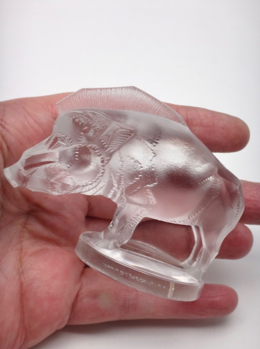 René Lalique (1860 - 1945) Automobile Mascot Boar R.lalique Art Deco Period 1929-photo-2