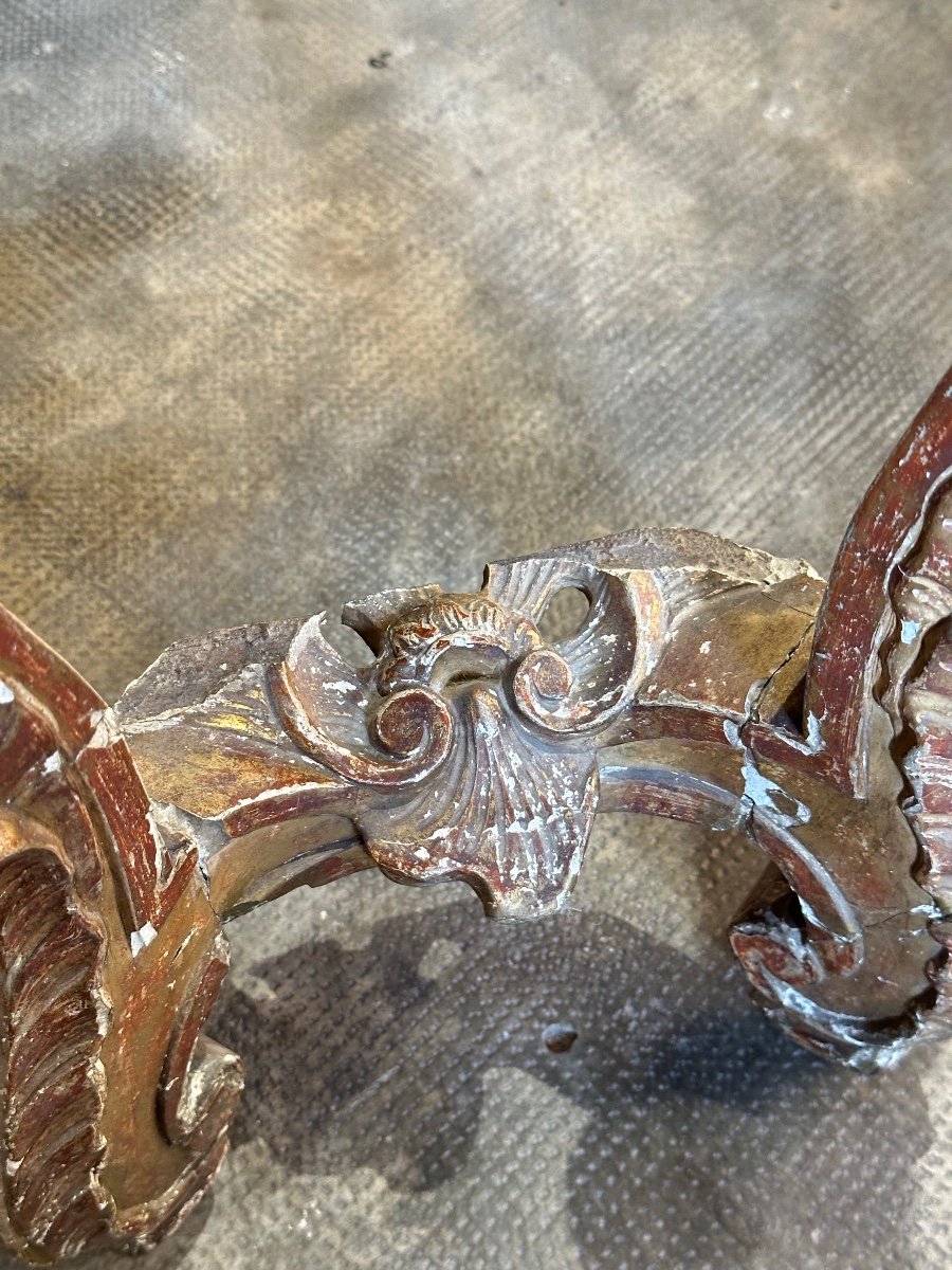 Louis XV Period 18th Century Gilded Wood Console To Restored-photo-7