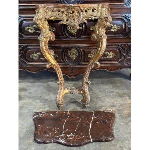 Louis XV Period 18th Century Gilded Wood Console To Restored